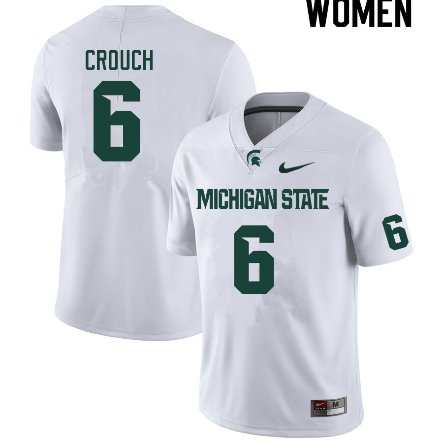 Women #6 Quavaris Crouch Michigan State Spartans College Football Jerseys Sale-White